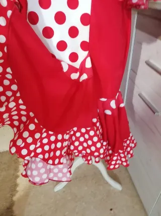 Vestido Flamenca Rojo y Blanco Lunares
