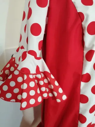 Vestido Flamenca Rojo y Blanco Lunares