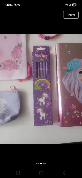 Lote 7 artículos Unicornio Niña