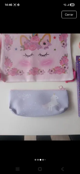 Lote 7 artículos Unicornio Niña