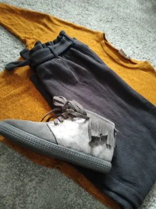 Conjunto: Jersey fino, pantalón y botines