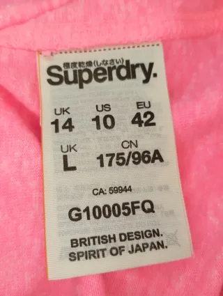 Camiseta Superdry Coral Logo Relieve Talla L