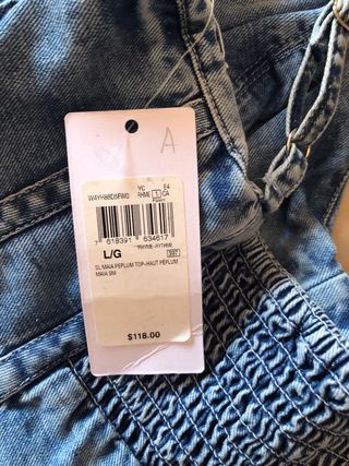 Top vaquero Guess Talla L/G Nuevo