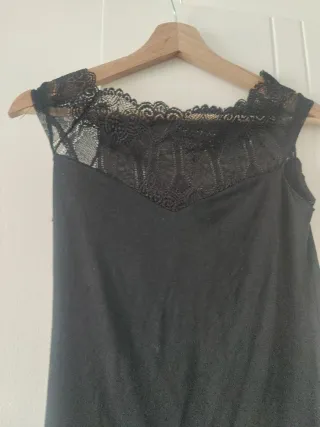 Camiseta negra encaje verano