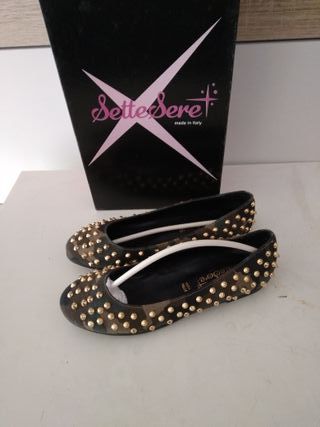 Ballerine Sette Sere camouflage borchie oro