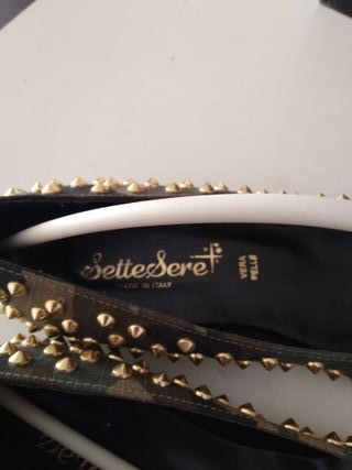 Ballerine Sette Sere camouflage borchie oro