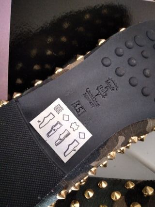 Ballerine Sette Sere camouflage borchie oro