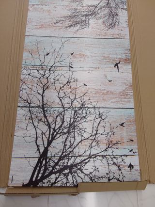 Cabecero Cama PVC Impresión Digital | Ramas 150 x 60 cm | Gris | Cabecero Original y Económico