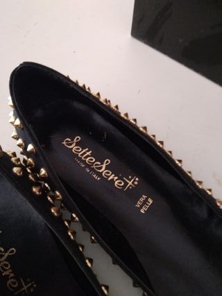 Ballerine Sette Sere Nere con Borchie Oro