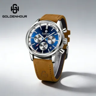 Reloj GOLDENHOUR Cronógrafo Azul Marrón Hombre