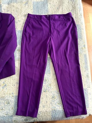 Conjunto Blazer y Pantalón Zara Morado