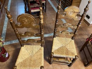 Conjunto 8 Sillas Madera y Espadaña