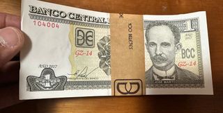 Cuba 1 Peso 2017 Taco 100 Billetes, 5 Reemplazos