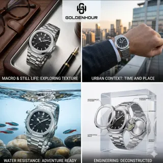 Reloj GOLDENHOUR Hombre Negro/Plata