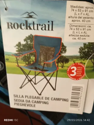 Silla plegable camping Rocktrail