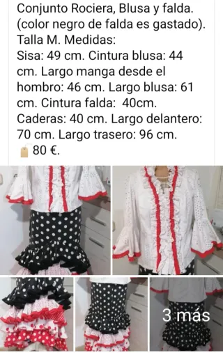 Conjunto Rociero Blusa y Falda