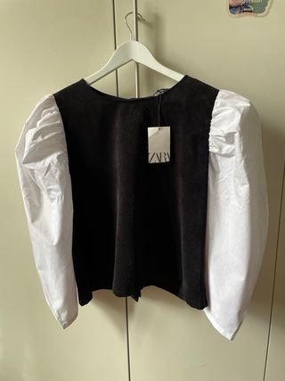 Maglia Zara maniche lunghe nere e bianche