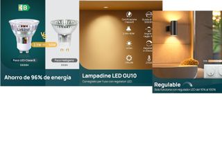 Bombilla LED GU10 ultraeficiente y regulable
