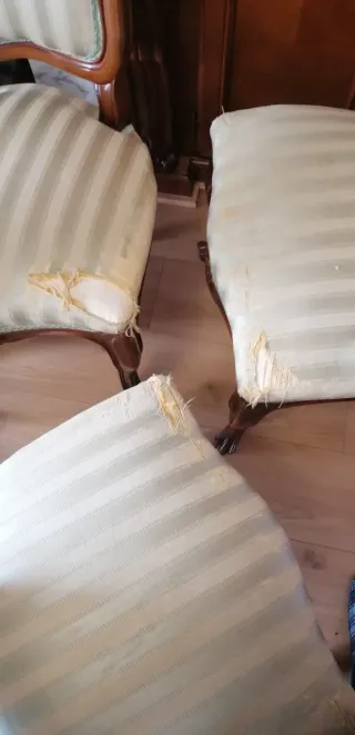 Juego de 5 Sillas Tapizadas Vintage