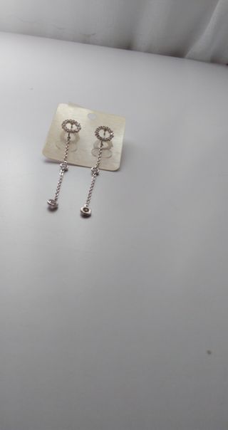 Pendientes de plata inoxidable con circonitas