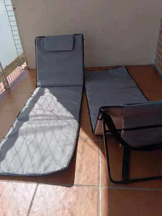 2 Lettini da spiaggia/campeggio pieghevoli