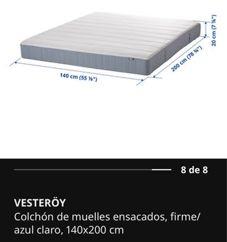 Estructura Cama IKEA SLATTUM 140x200 Gris