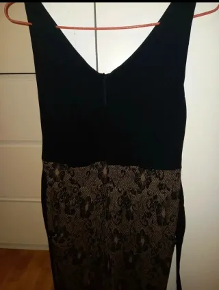 Vestido cóctel negro y marrón