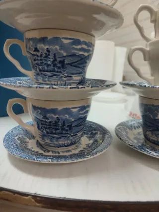 Juego 6 Tazas y Platos Café/Té