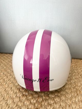 Casco Moto Scooter Blanco y Rosa