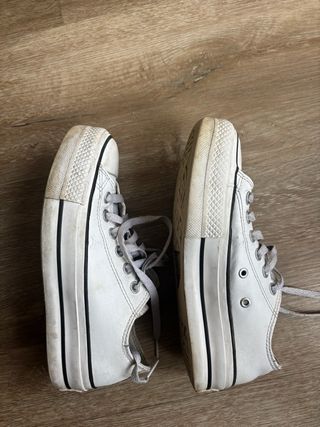 Converse Piel Bajas Blancas