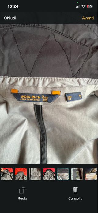 Giacca impermeabile Woolrich grigia taglia S