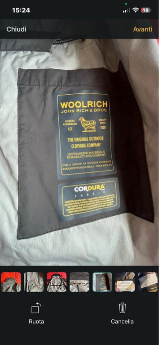 Giacca impermeabile Woolrich grigia taglia S