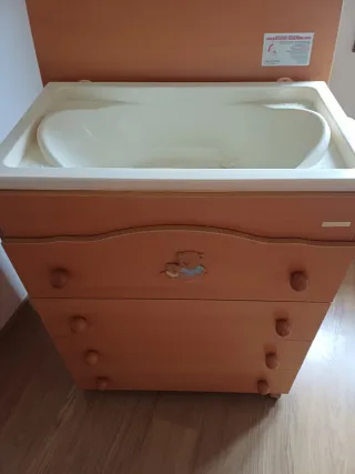 Mueble cambiador bebé madera