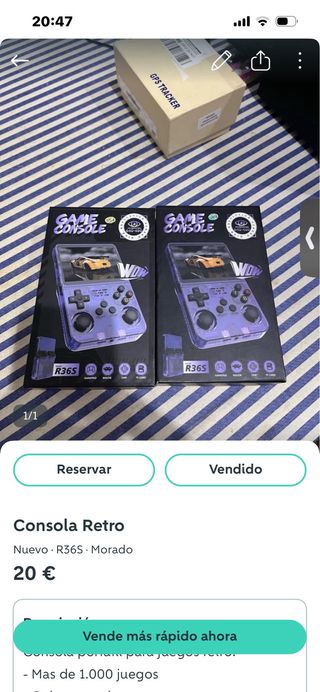 Consola Retro R36S Morada