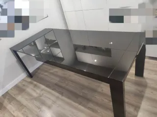 Mesa Comedor extensible Negra Lacada Brillo