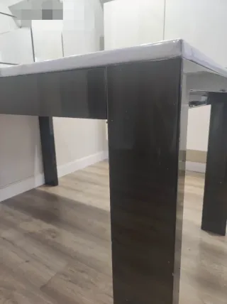 Mesa Comedor extensible Negra Lacada Brillo