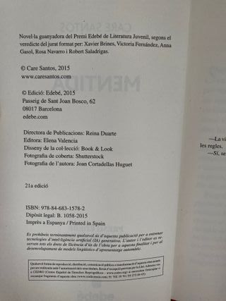 PREMI EDEBÉ 2015: Mentida