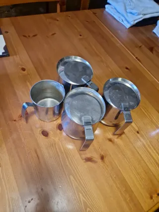 Set 4 Scaldalatte Metallo