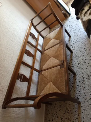 Sofá madera 3 plazas antiguo