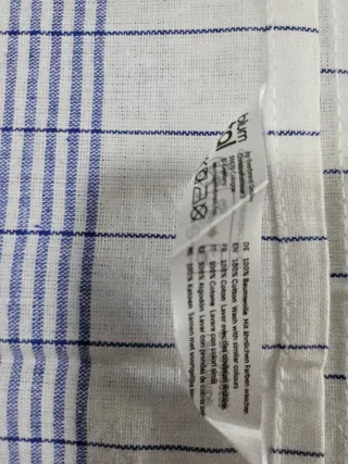 Paño de cocina a cuadros azul