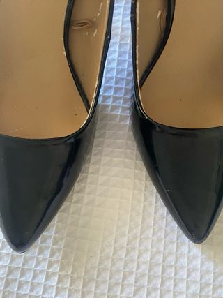 Zapatos de tacón charol negros talla 38