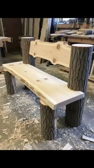 Muebles de jardín madera natural