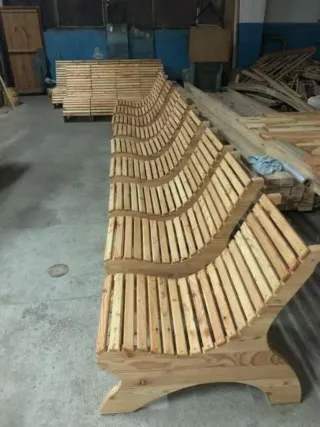 Muebles de jardín madera natural