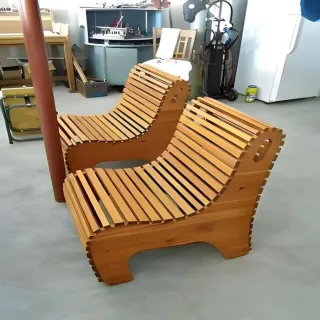 Muebles de jardín madera natural