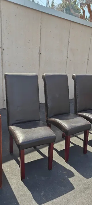 Juego de 6 sillas de comedor de piel