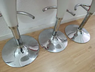 3 Taburetes de Bar Rojo-blanco