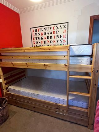 Letto a castello in legno massello