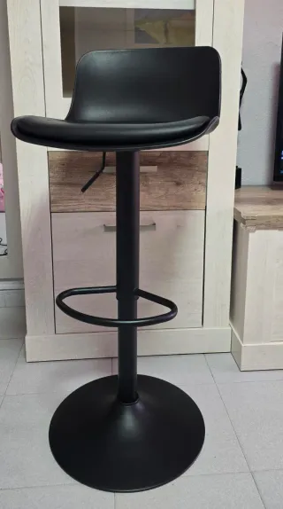 2 Taburetes Altos Negros Regulables