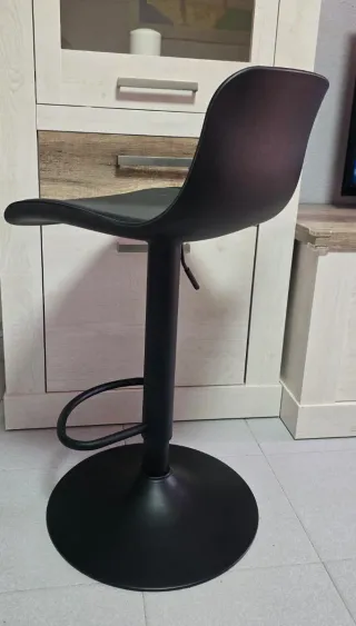 2 Taburetes Altos Negros Regulables