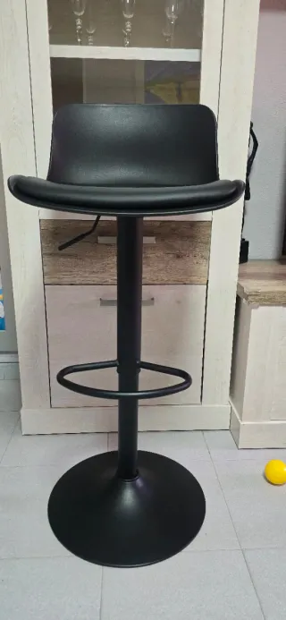 2 Taburetes Altos Negros Regulables